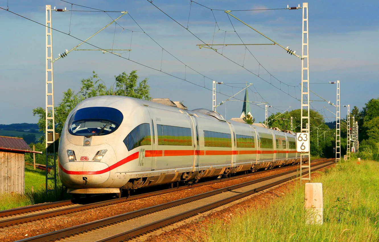 Photo wallpaper train, Germany, speed, highway