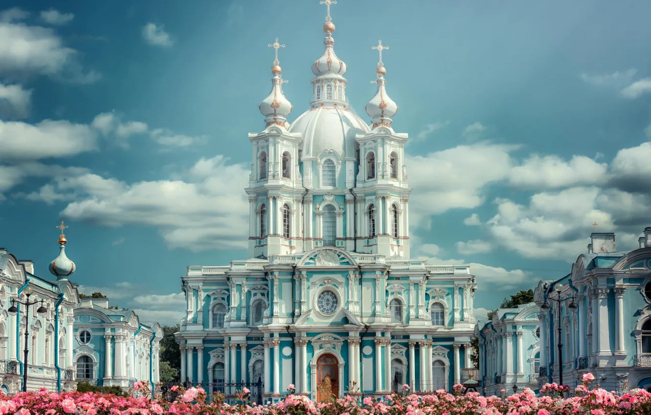 Photo wallpaper Flowers, Peter, Cathedral, Saint Petersburg, Russia, Russia, SPb, St. Petersburg