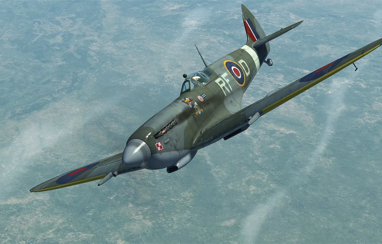 Photo wallpaper Britain, Spitfire Mk.IXe, Frontline fighter, Reginald Joseph Mitchell
