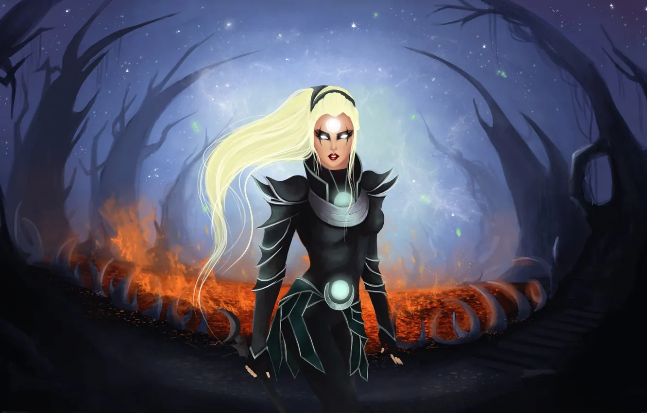 Photo wallpaper look, girl, the moon, the game, art, moon, art, League of Legends