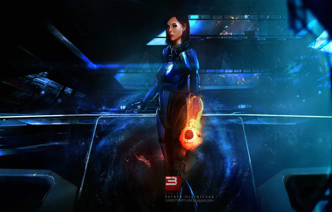 Photo wallpaper space, future, woman, the game, ship, shepard, mass effect 3, Shepard