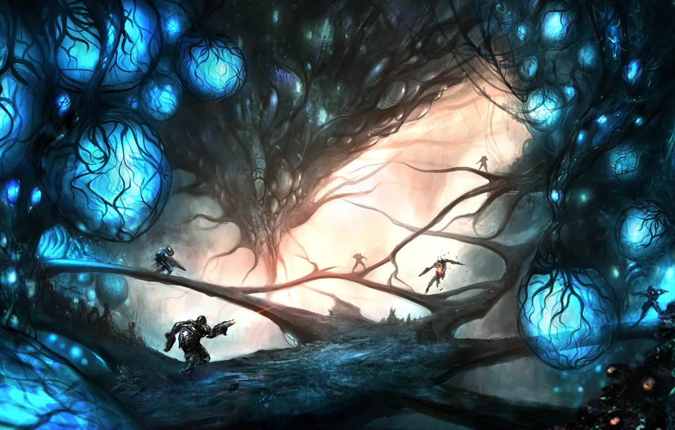 Photo wallpaper figure, battle, cocoon