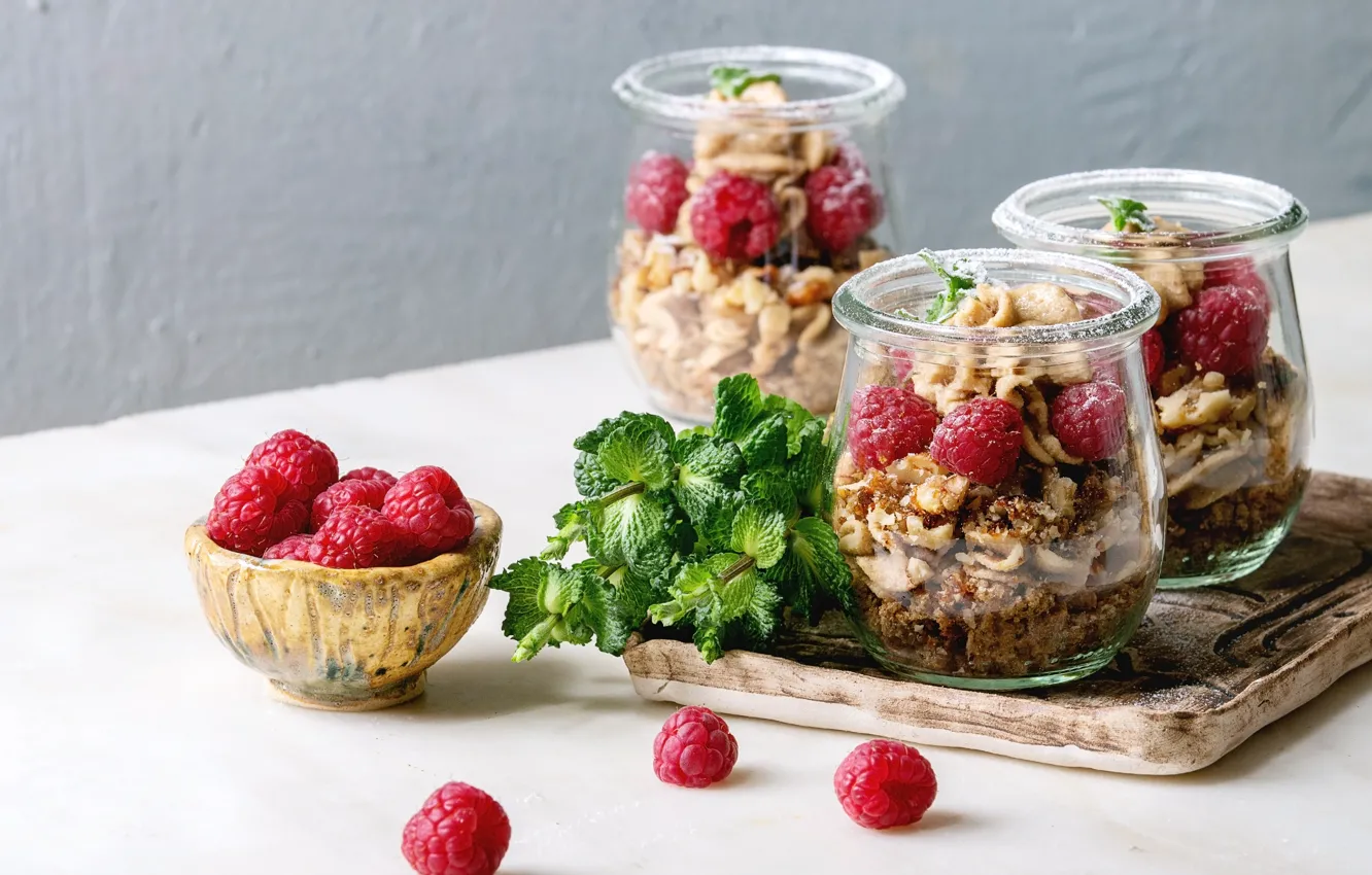 Photo wallpaper berries, jars, dessert, Natasha Breen