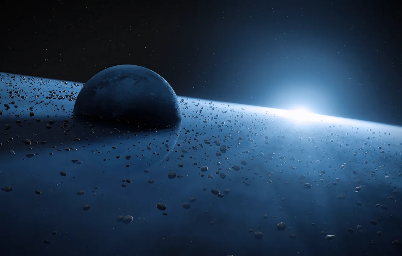 Photo wallpaper space, planet, meteorites