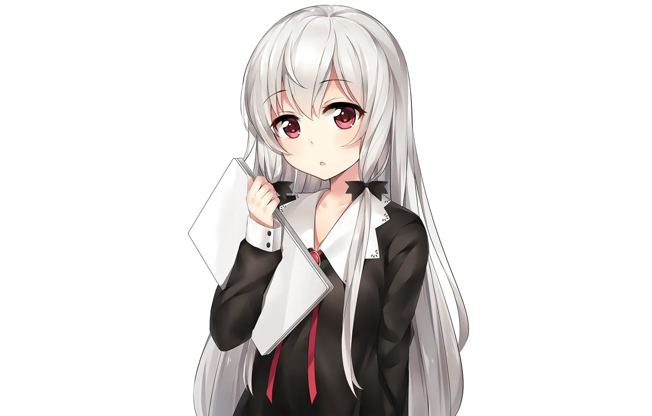 Photo wallpaper girl, anime, white background