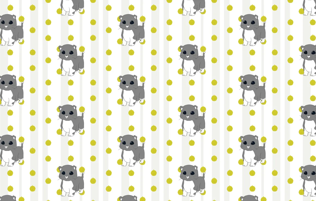 Photo wallpaper background, toy, texture, art, kitty, children's, bell