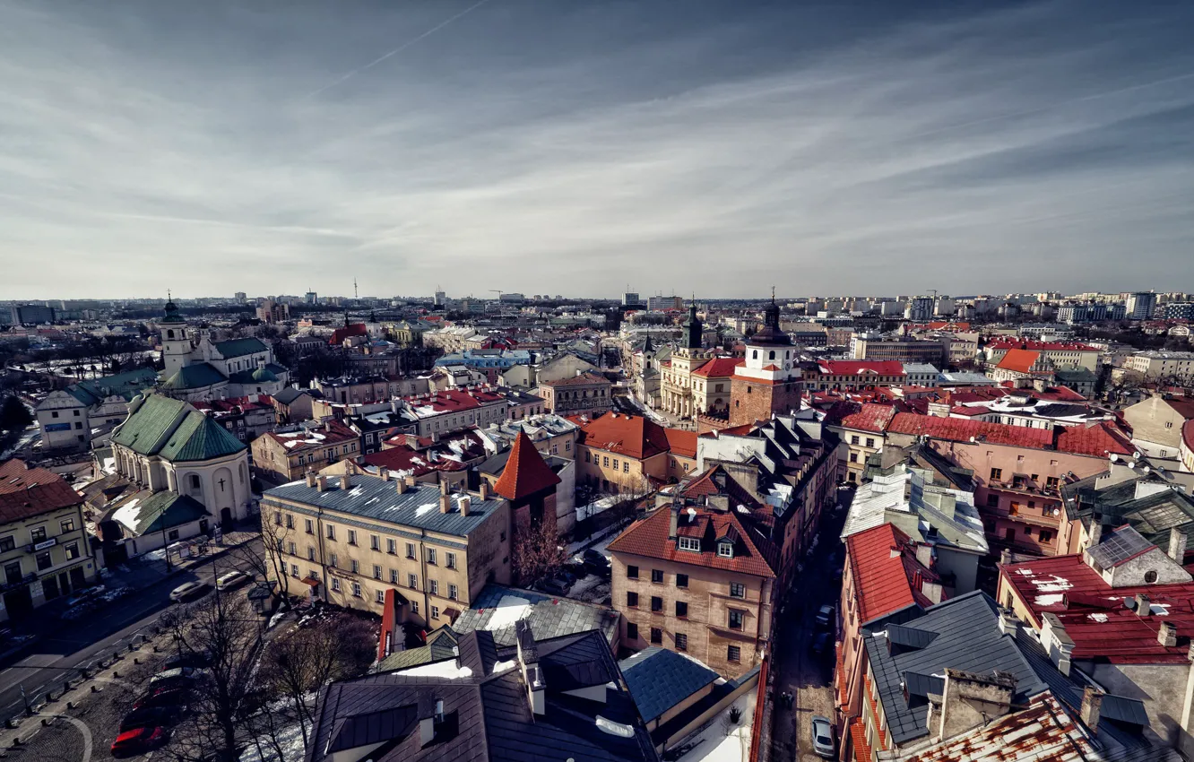 Photo wallpaper the city, home, architecture, Poland, Lublin