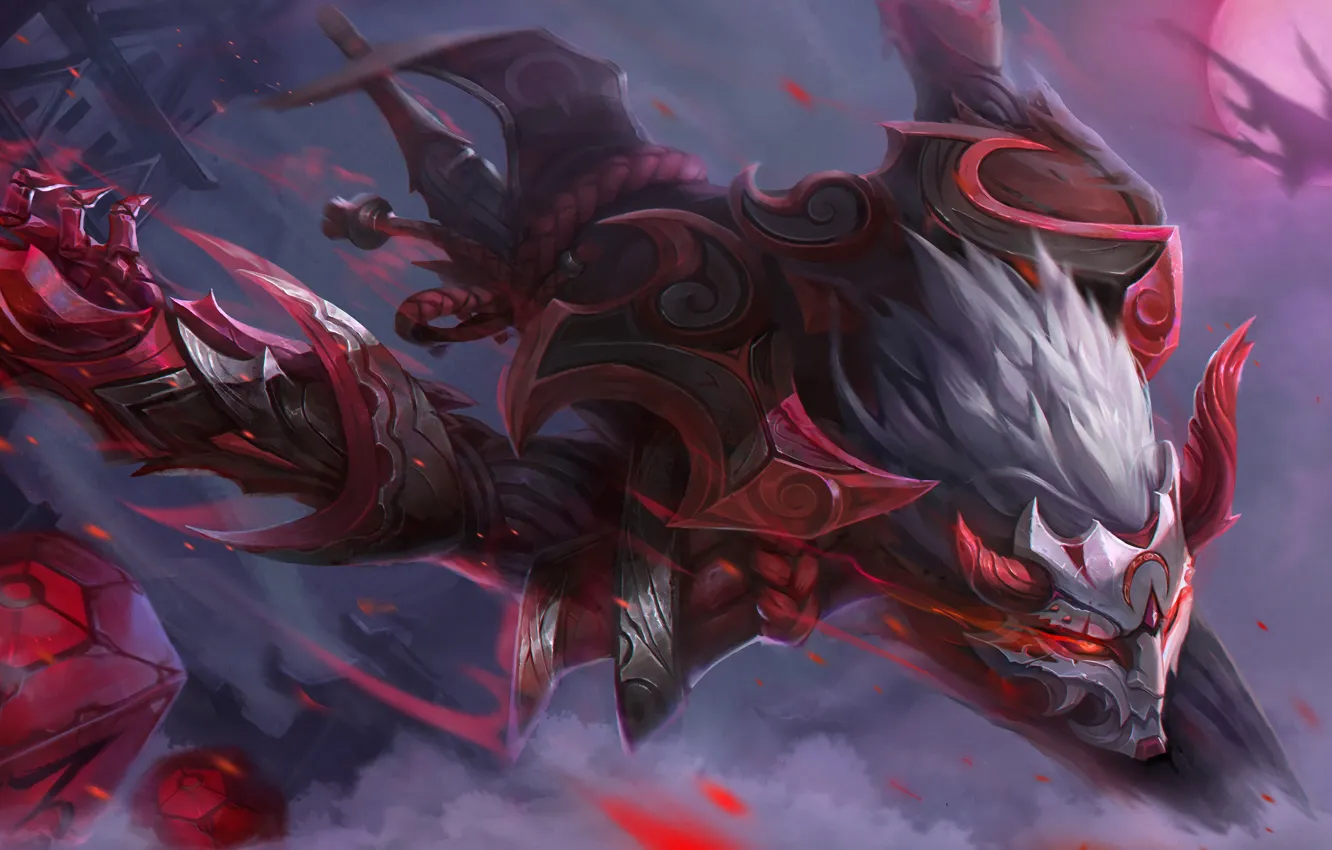 Photo wallpaper Art, Game, League of Legends, Skin, LoL, MOBA, Zed, Blood Moon