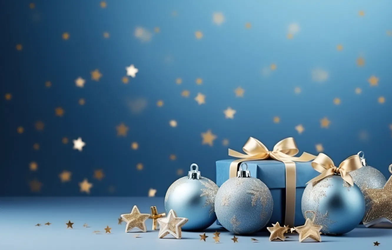 Photo wallpaper decoration, balls, New Year, Christmas, golden, new year, Christmas, balls