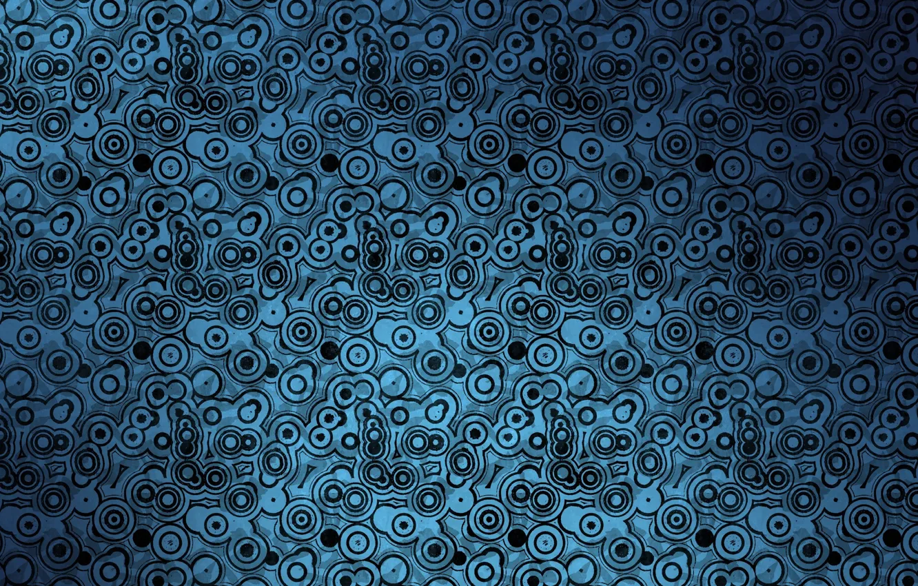 Photo wallpaper circles, background, blue, a lot
