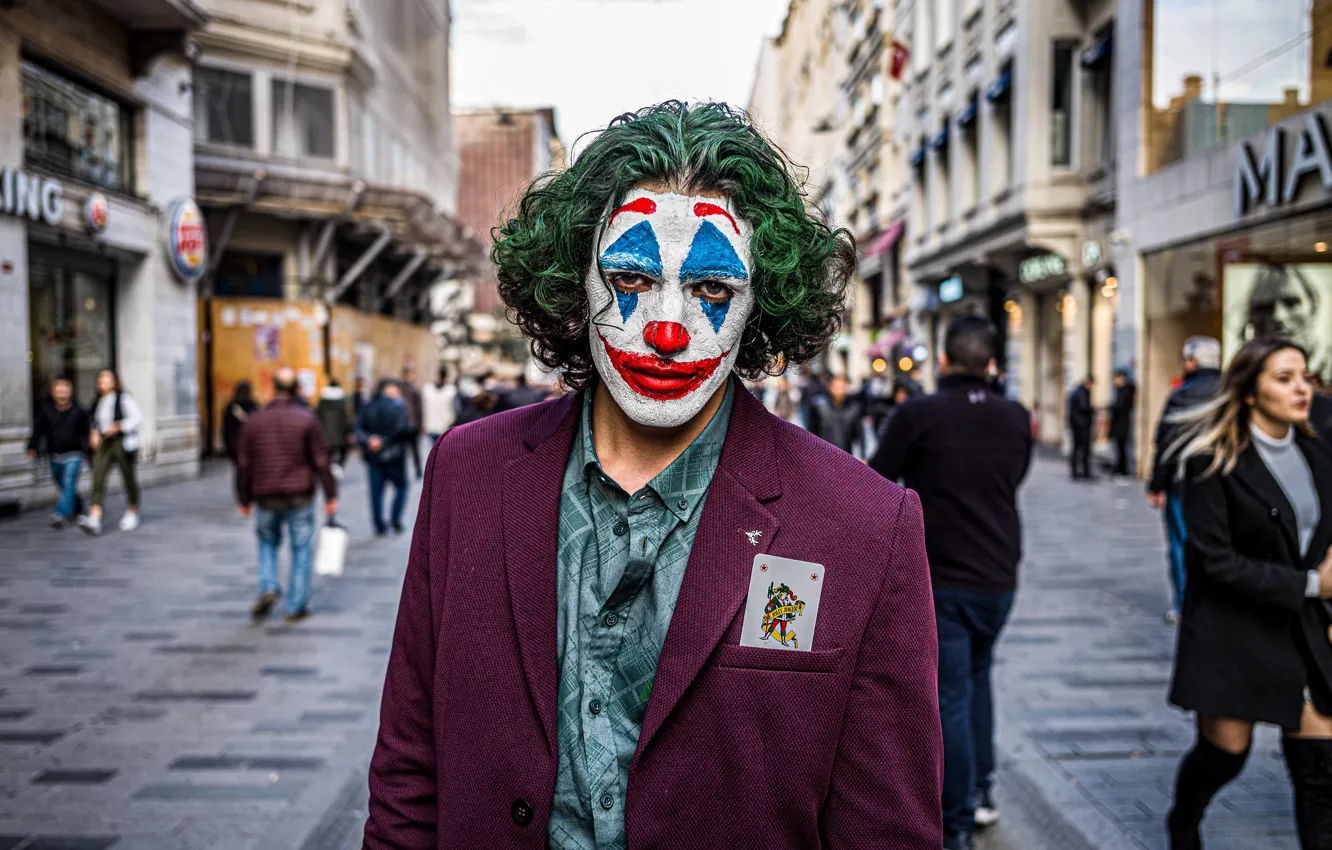 Photo wallpaper Joker, people, clown, male, character, jester