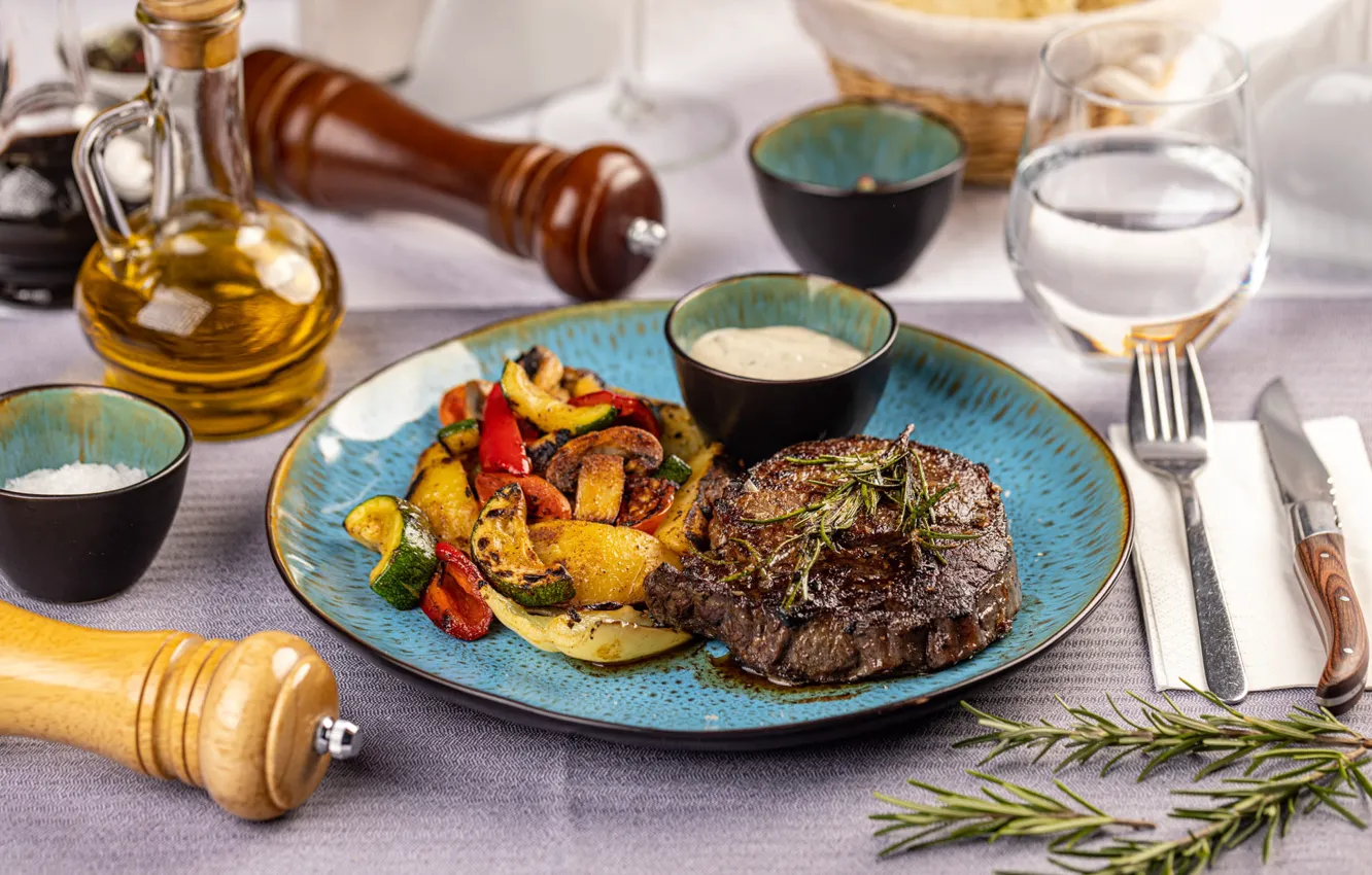 Photo wallpaper food, meat, vegetables
