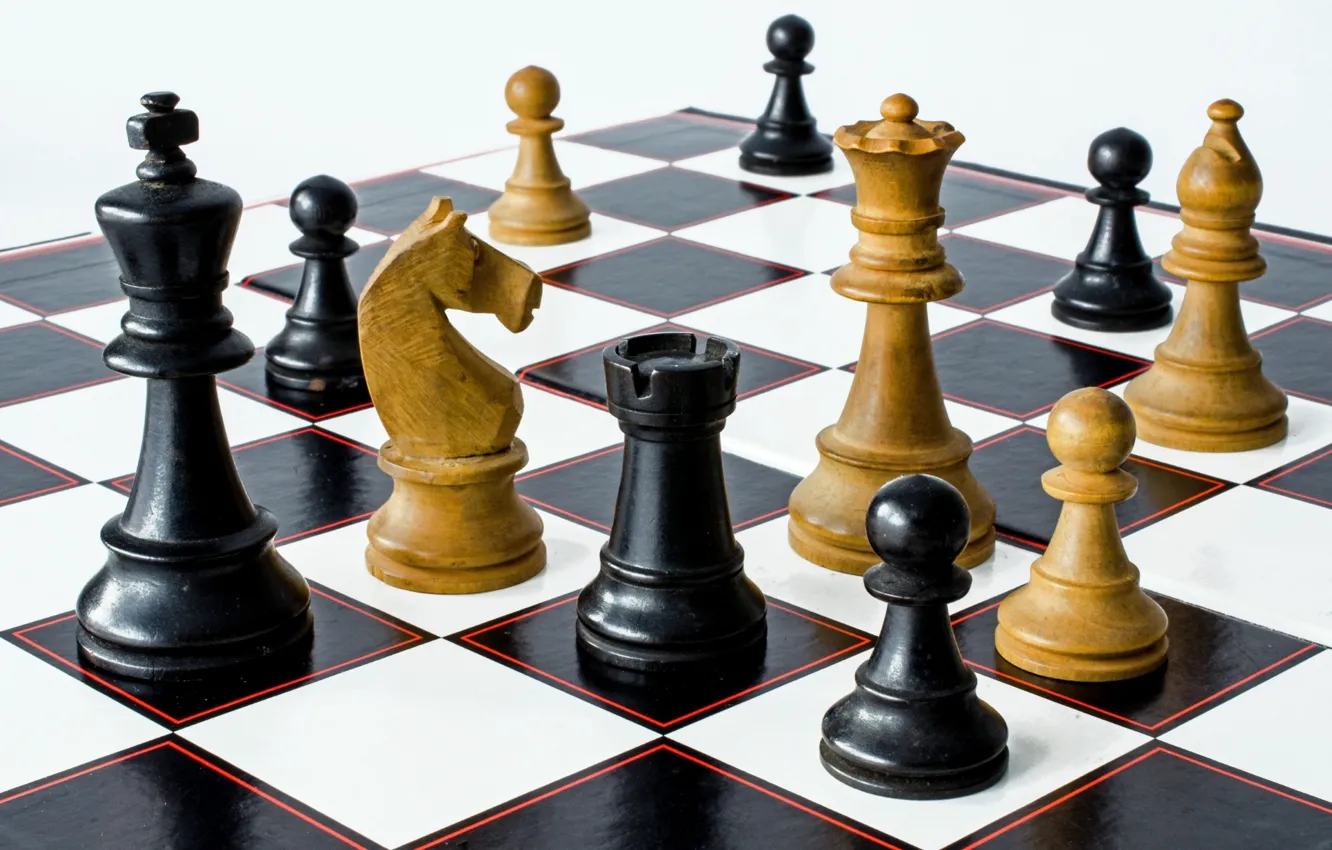 Photo wallpaper the game, chess, figure