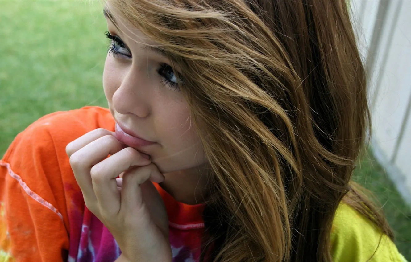 Photo wallpaper look, girl, model, hairstyle, cute, Acacia Clark