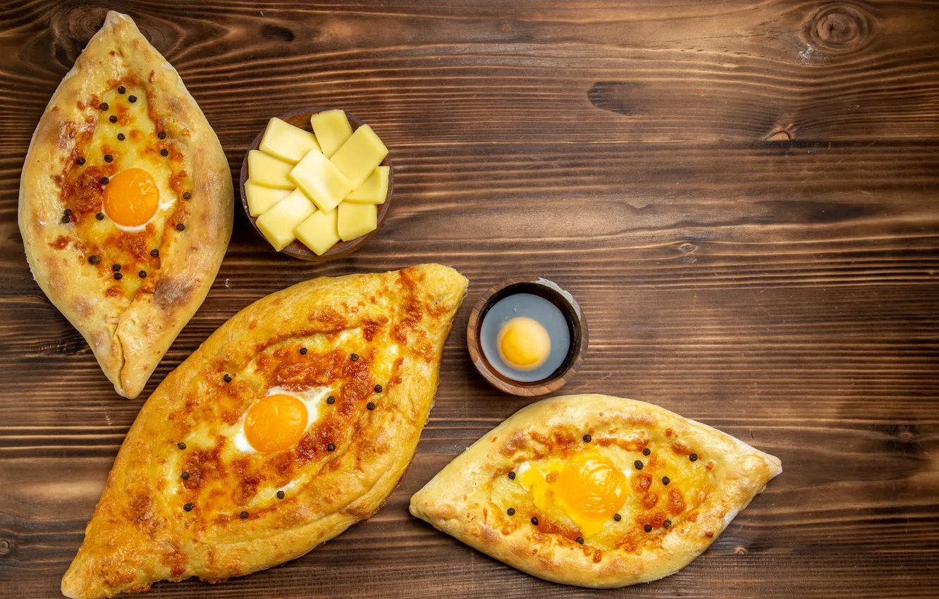 Photo wallpaper fresh, breakfast, egg, baked, breads