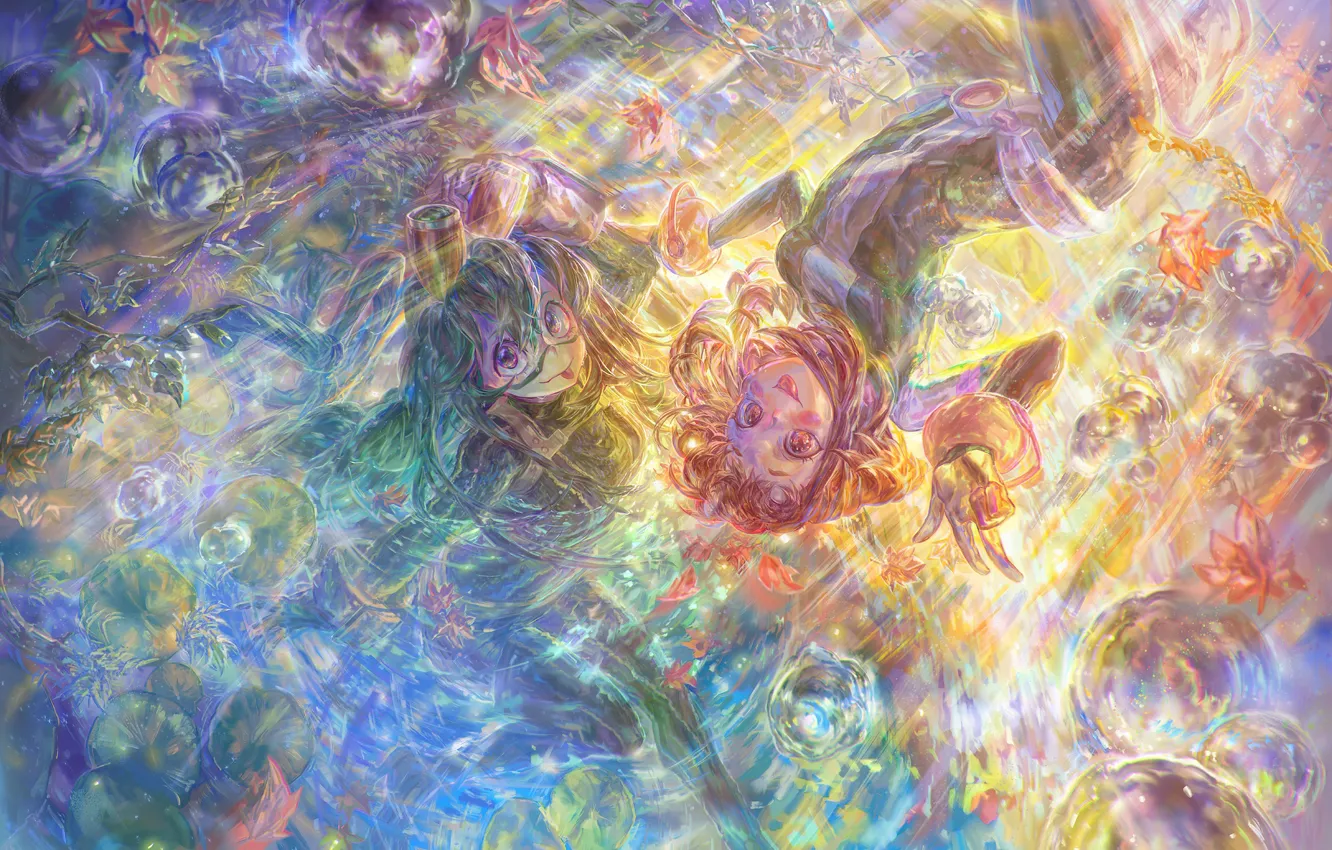 Photo wallpaper Boku no Hero Academy, Uraraka Ochako, Asui Tsu, Melissa Hui Wang