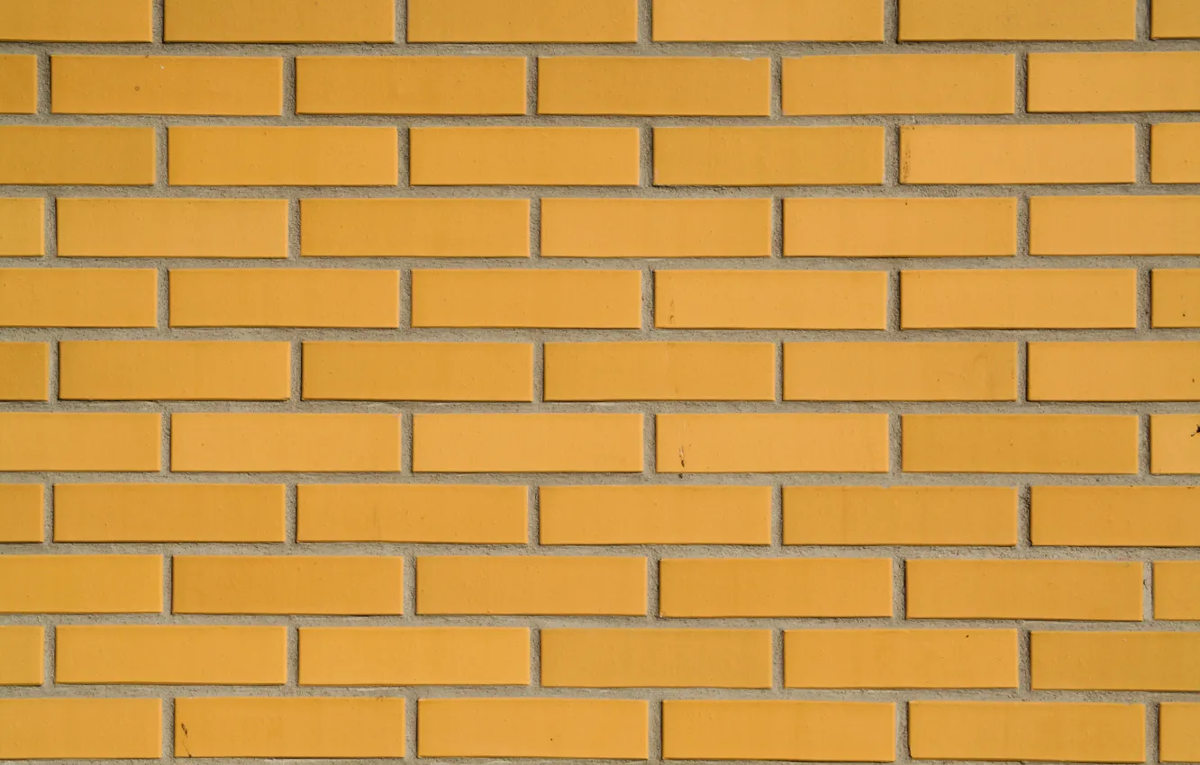 Photo wallpaper wall, yellow, pattern, brick