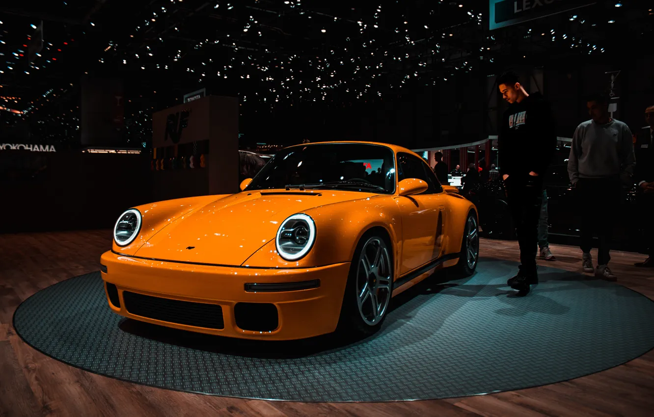 Photo wallpaper orange, lights, Porsche, Porsche, Orange, Porsche, Porsche 911
