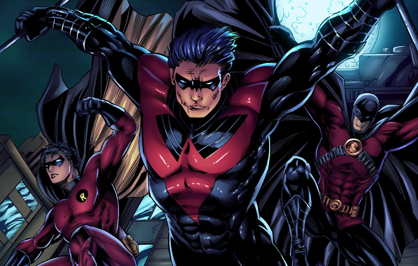 Photo wallpaper fiction, hero, Batman, art, Robin, DC Comics, Red Robin, Tim Drake