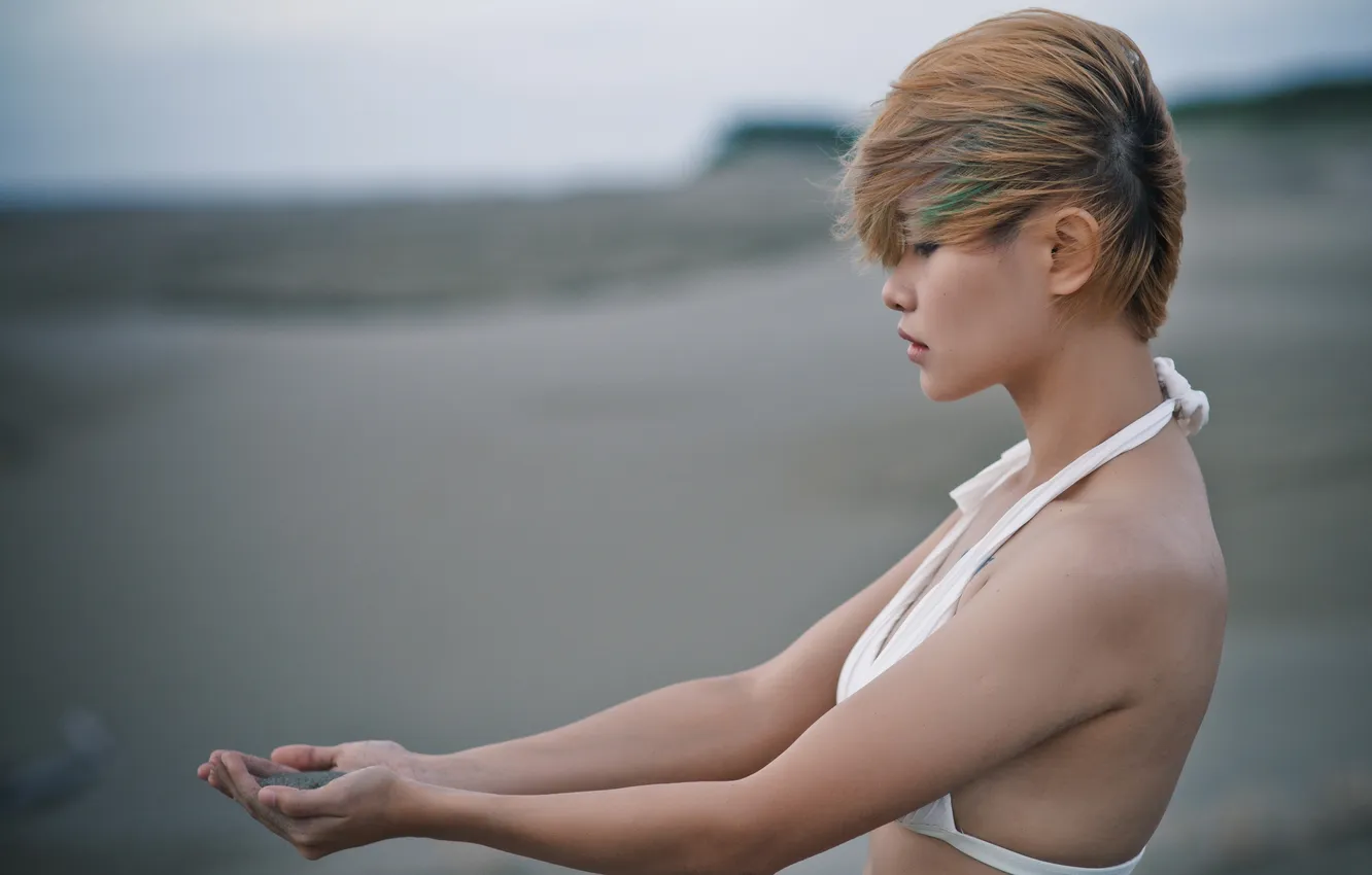 Photo wallpaper girl, background, Asian