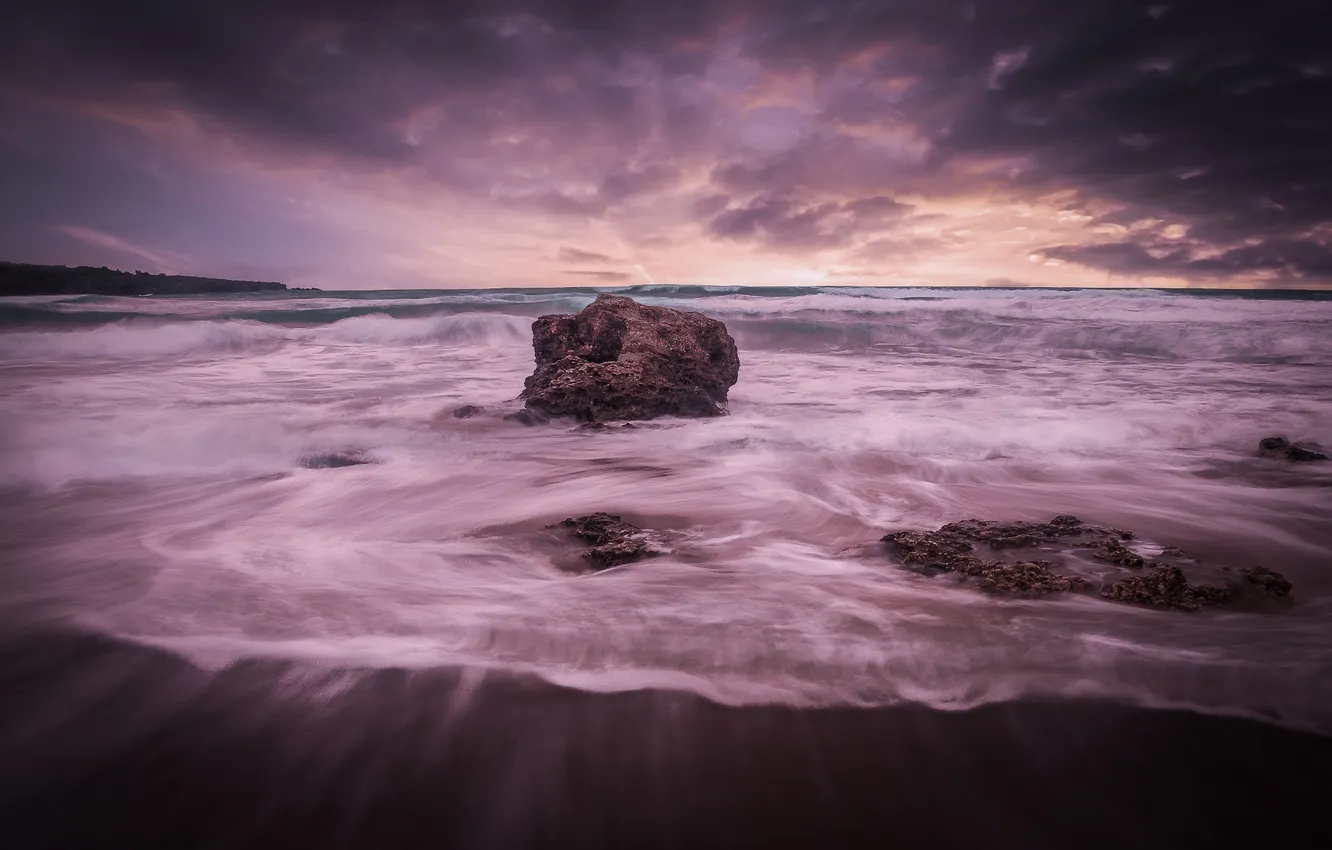 Photo wallpaper sea, storm, nature, stones, coast
