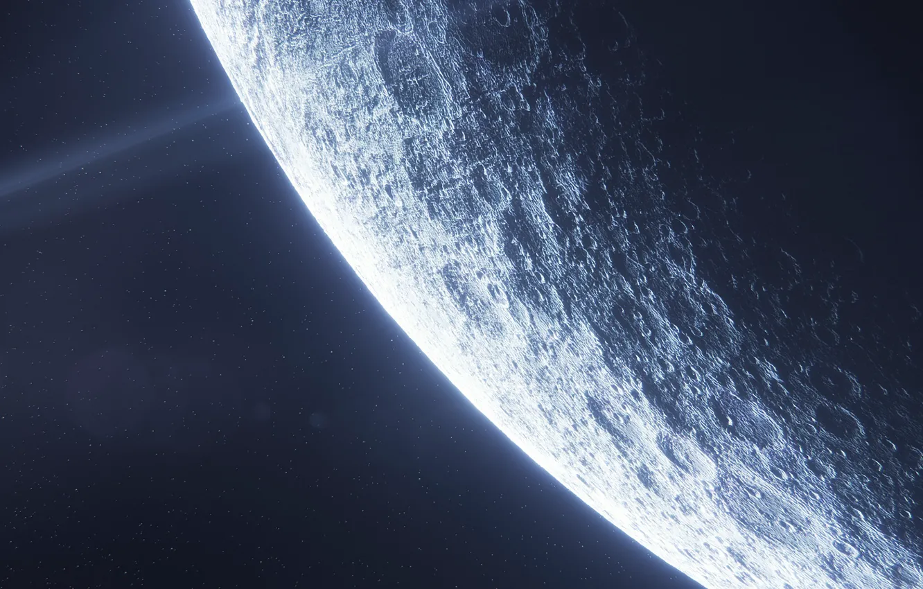 Photo wallpaper moon, planet, sci fi