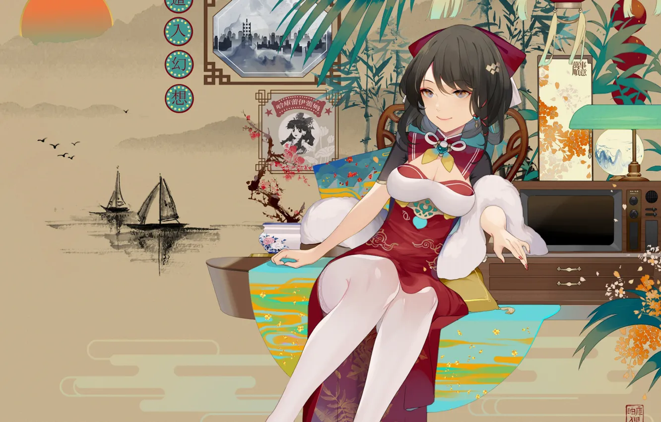 Photo wallpaper girl, touhou, Touhou, Japanese motifs