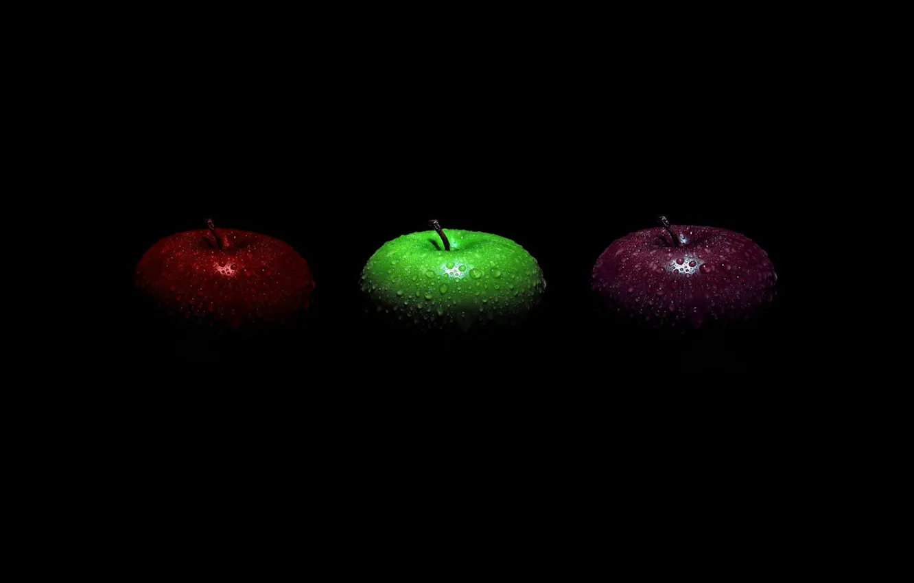 Photo wallpaper black, apples