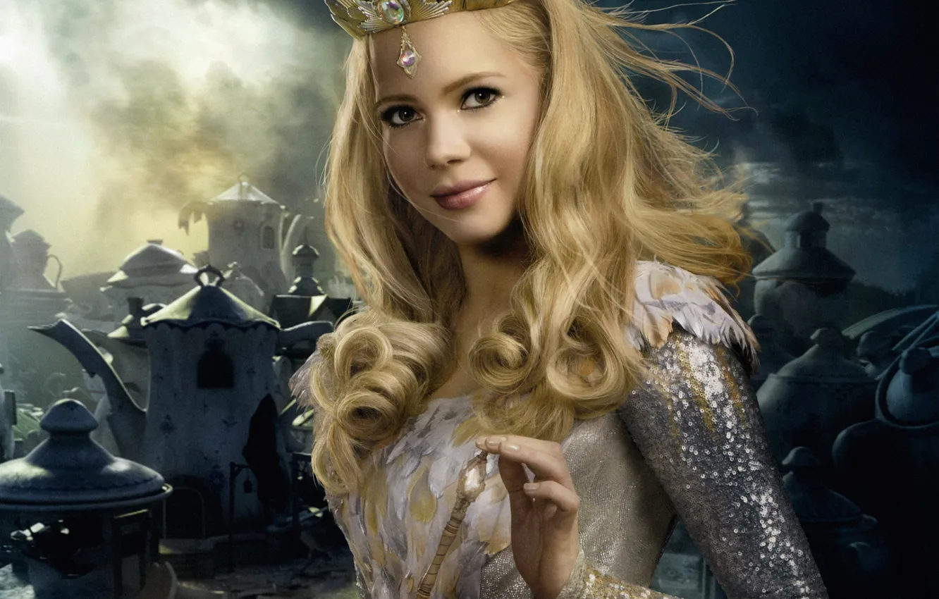 Photo wallpaper girl, crown, witch, wand, Oz: The Great and Powerful, Oz the Great and powerful, Michelle …