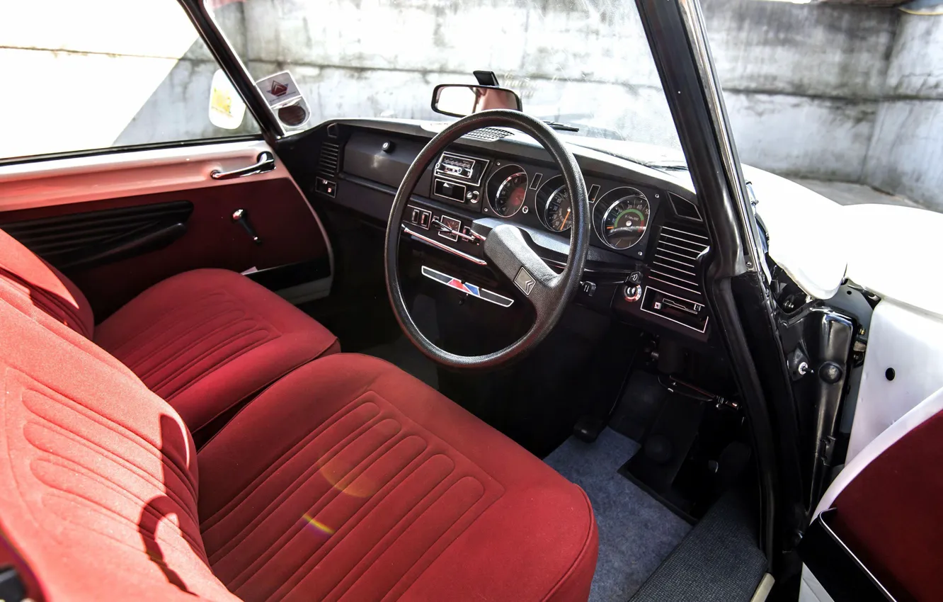 Photo wallpaper Red, Salon, The wheel, Interior, Citroën DS, Front panel