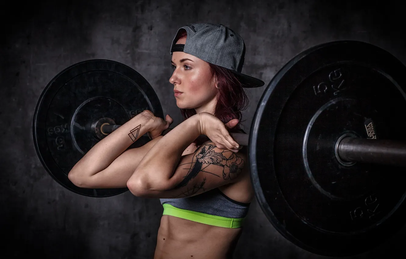 Photo wallpaper Redhead, workout, crossfit
