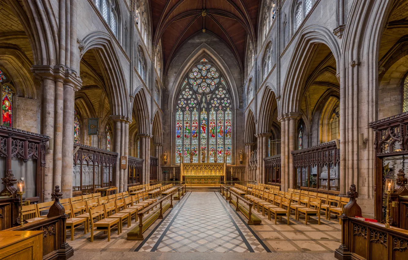 Photo wallpaper interior, North Yorkshire, UK, Diliff, Choir, Ripon Cathedral