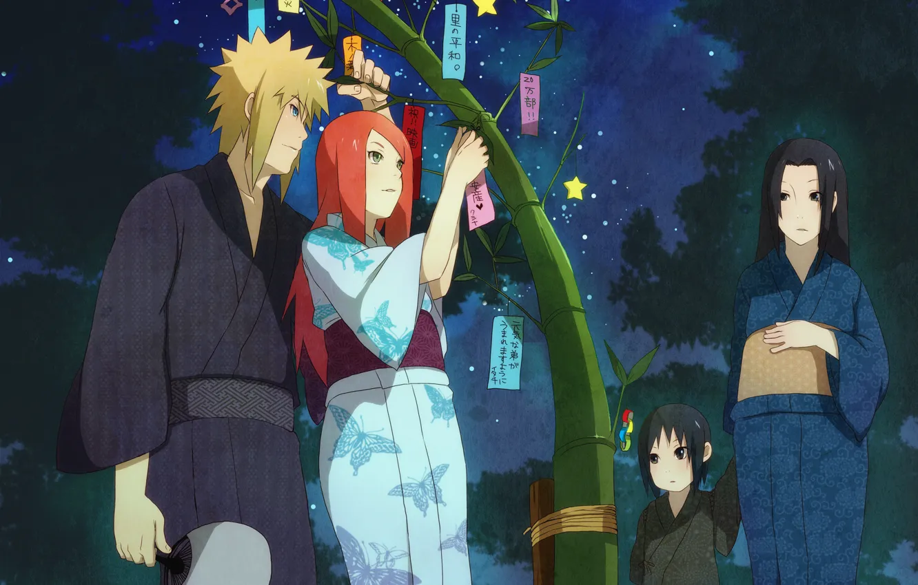 Photo wallpaper naruto, anime, night, art, Itachi, holiday, bamboo, Minato