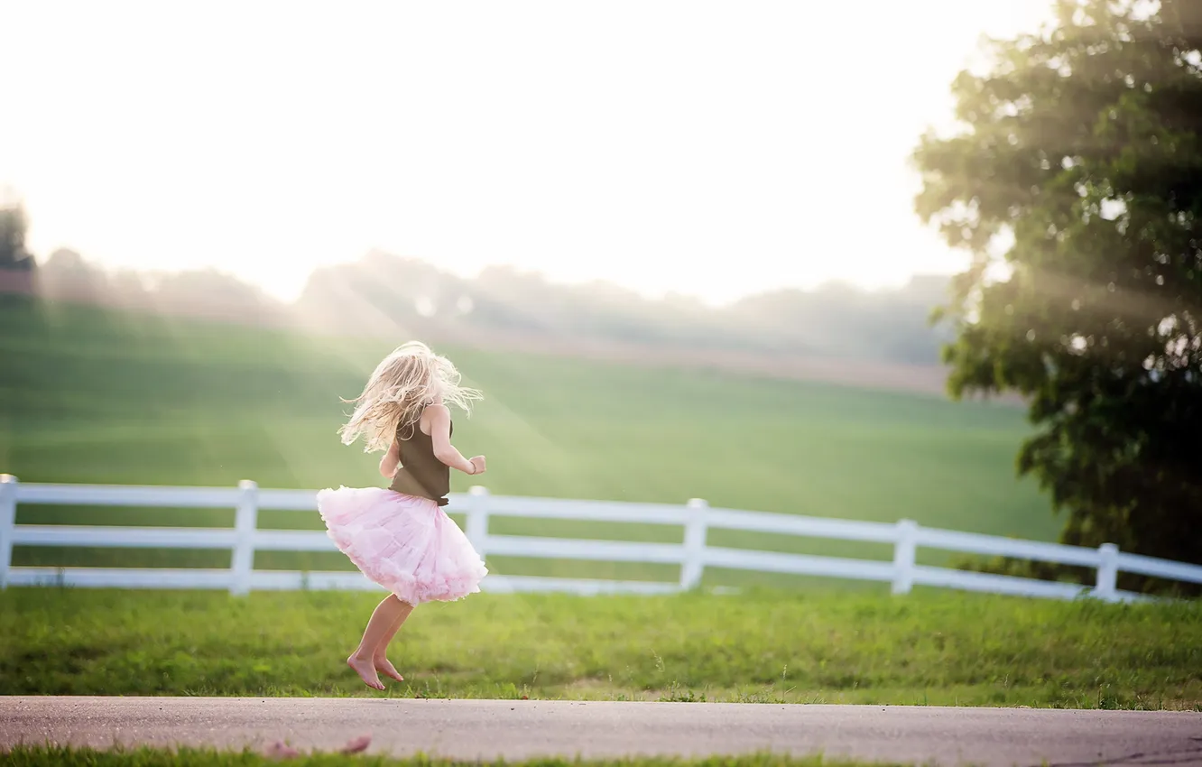 Photo wallpaper road, summer, mood, girl