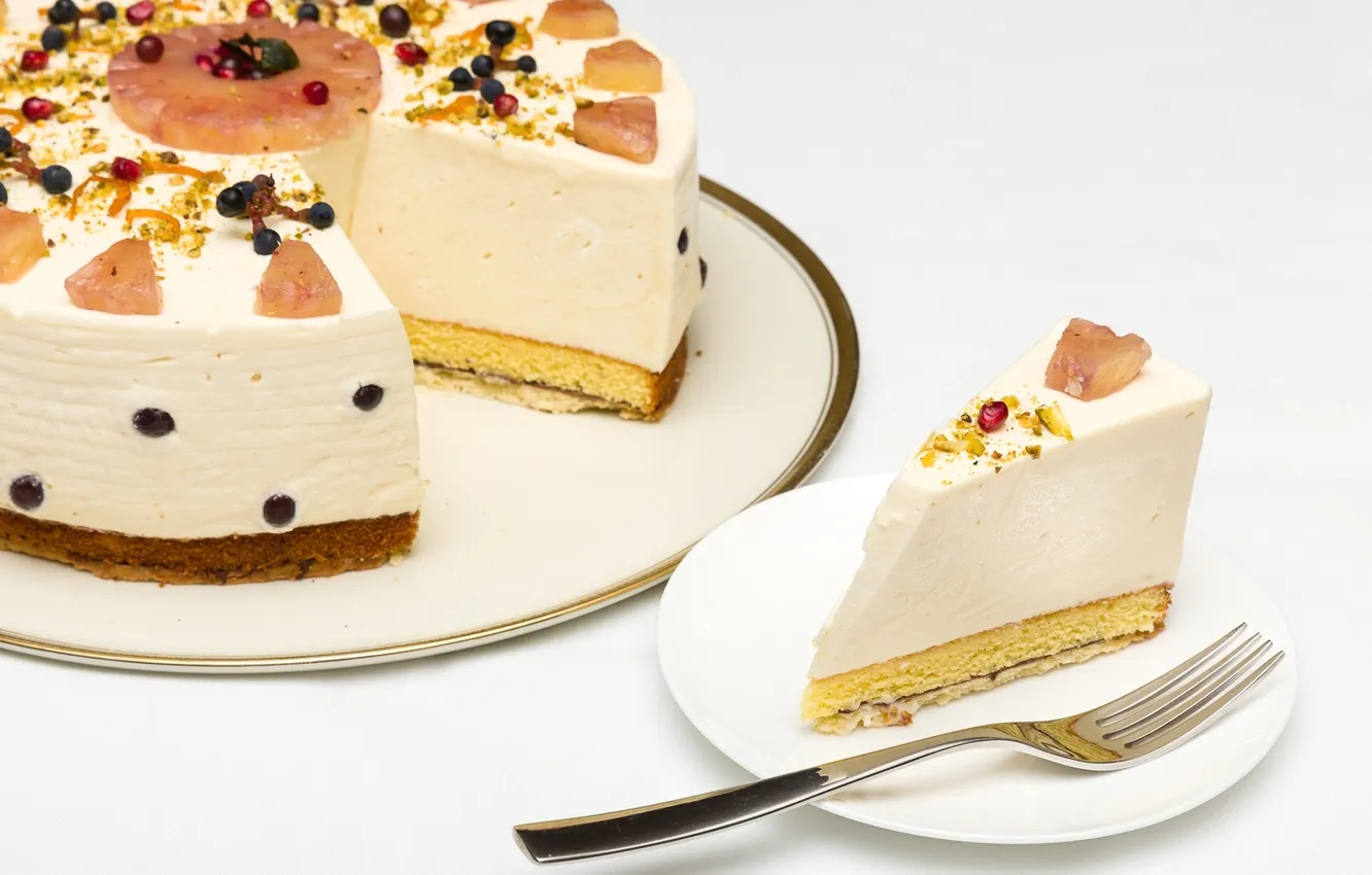 Photo wallpaper cake, piece, decor, souffle