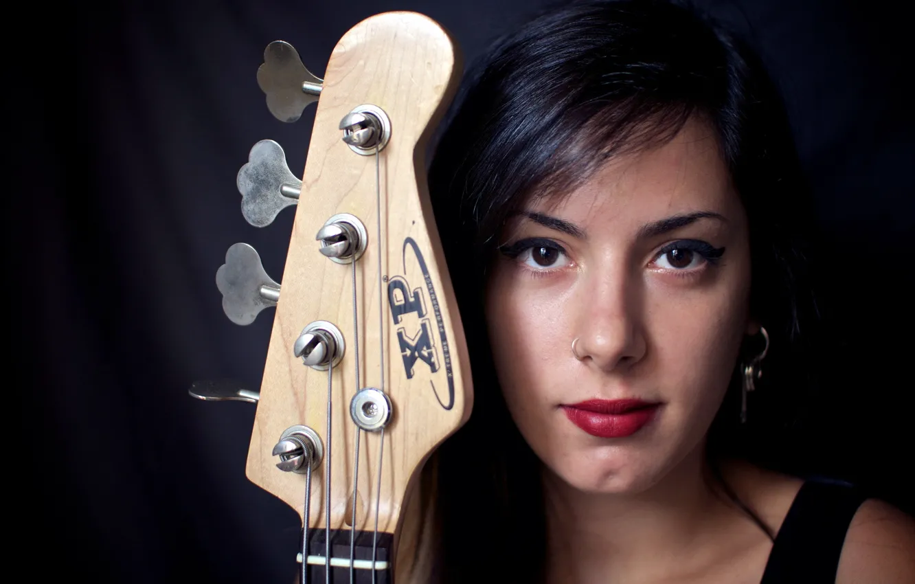 Photo wallpaper girl, music, guitar