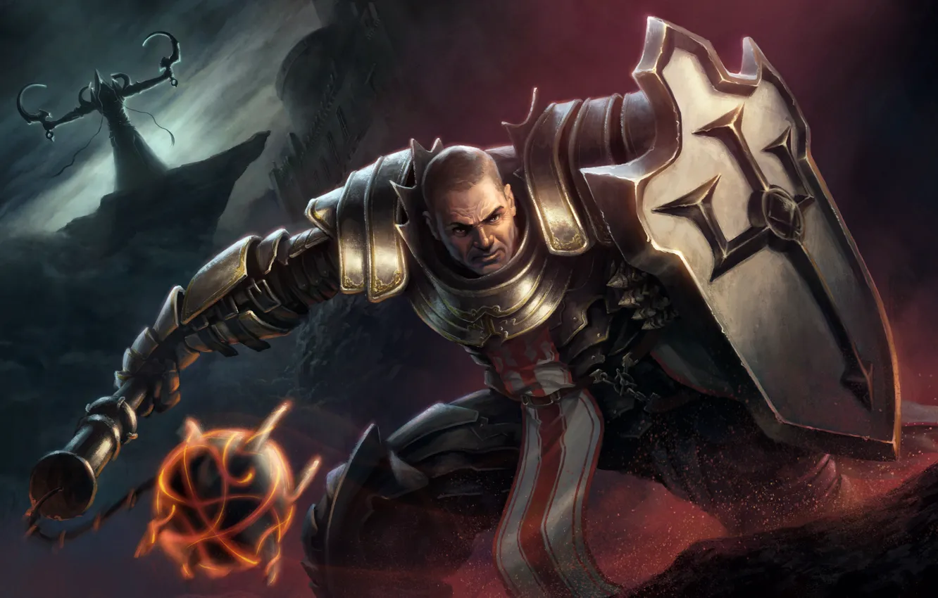 Photo wallpaper Diablo 3, Crusader, Reaper of Souls, Malthael