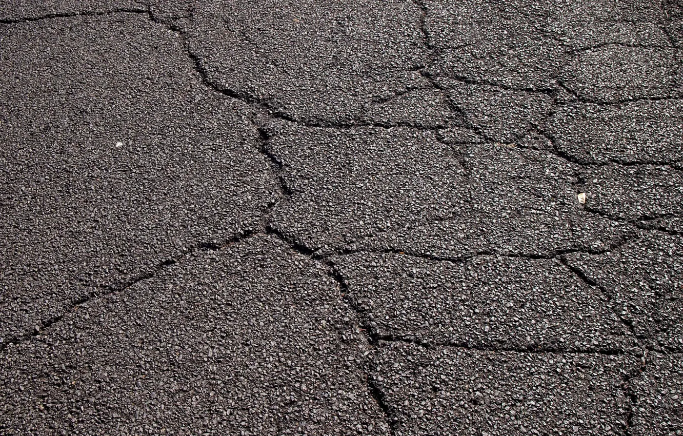 Photo wallpaper road, asphalt, cracked, coating