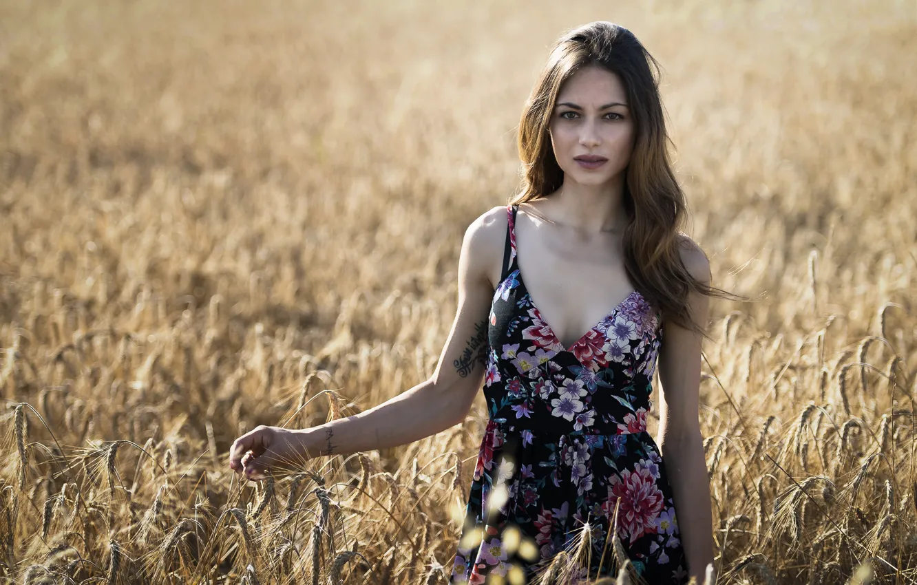 Photo wallpaper face, model, dress, beauty, Erika