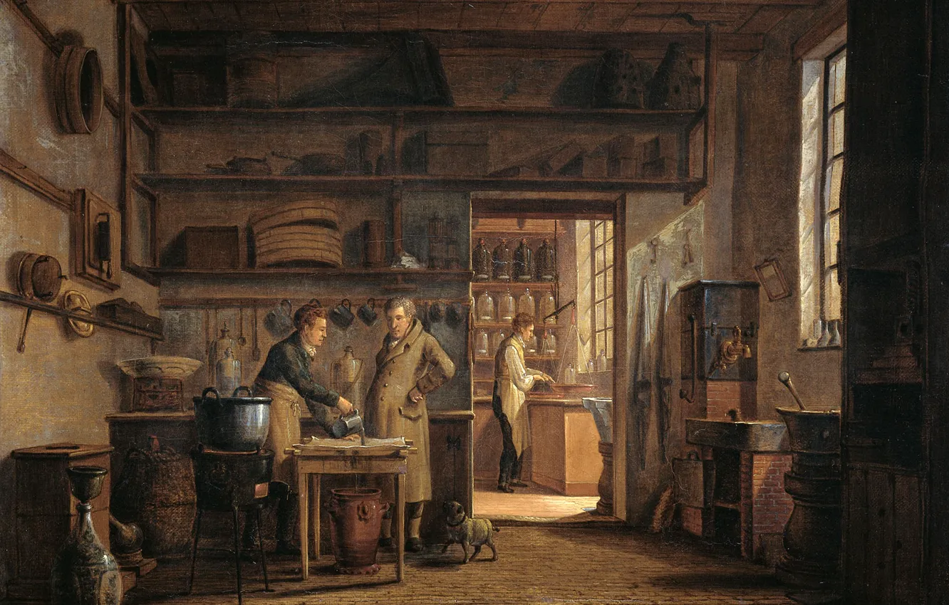 Photo wallpaper oil, picture, Johannes Jelgerhuis, The Interior Of The Pharmacy