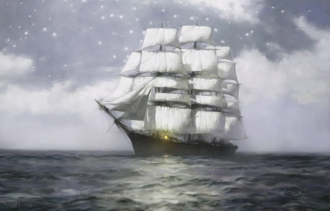 Photo wallpaper sea, the ocean, Ship, The ship, sea, ocean, Sail, Ship