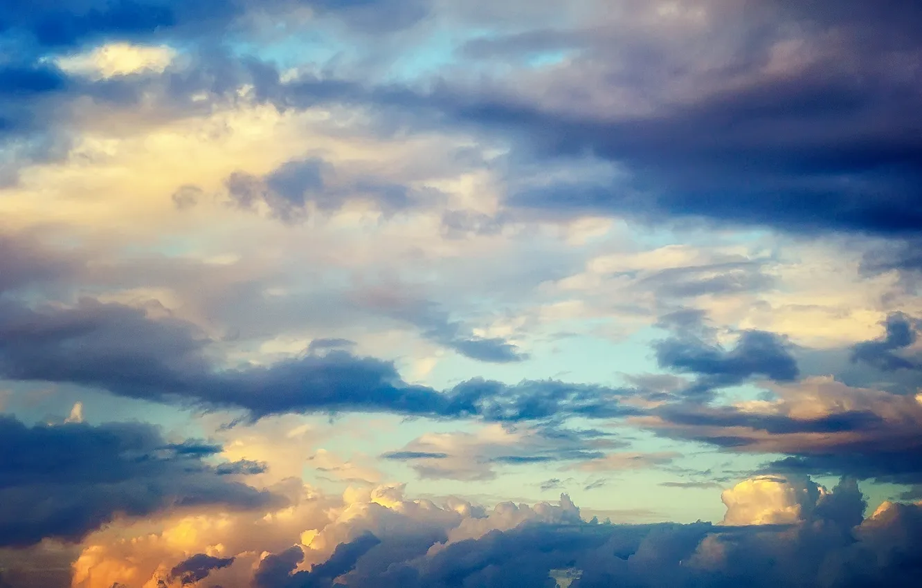 Photo wallpaper the sky, clouds, landscape, nature