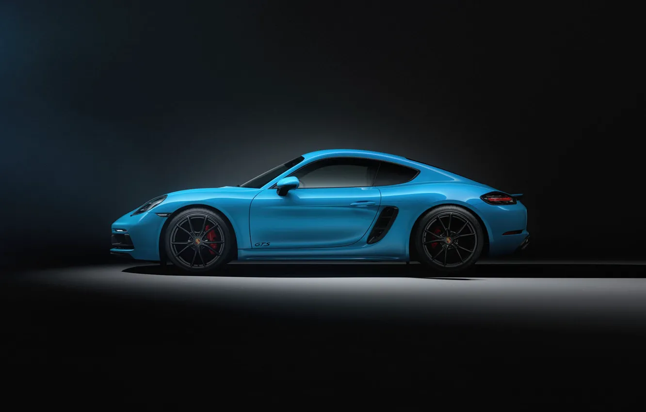 Photo wallpaper Auto, Blue, Porsche, Machine, Cayman, Blue, Car, Rendering