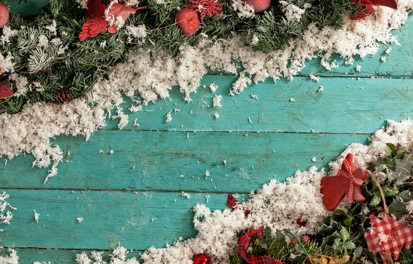 Photo wallpaper snow, new year, Christmas, merry christmas, Xmas, decoration, frame