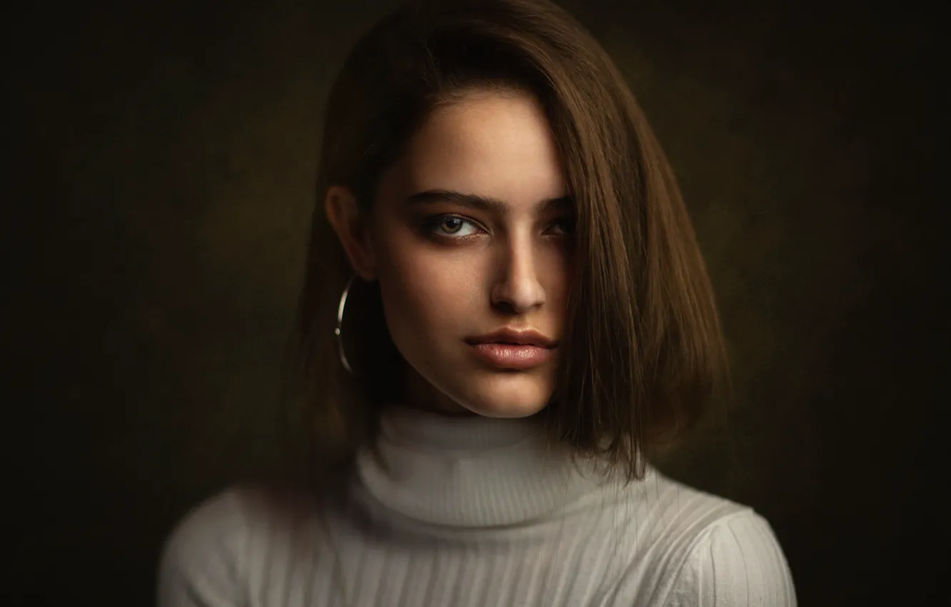 Photo wallpaper look, girl, face, portrait, brunette, Zachary