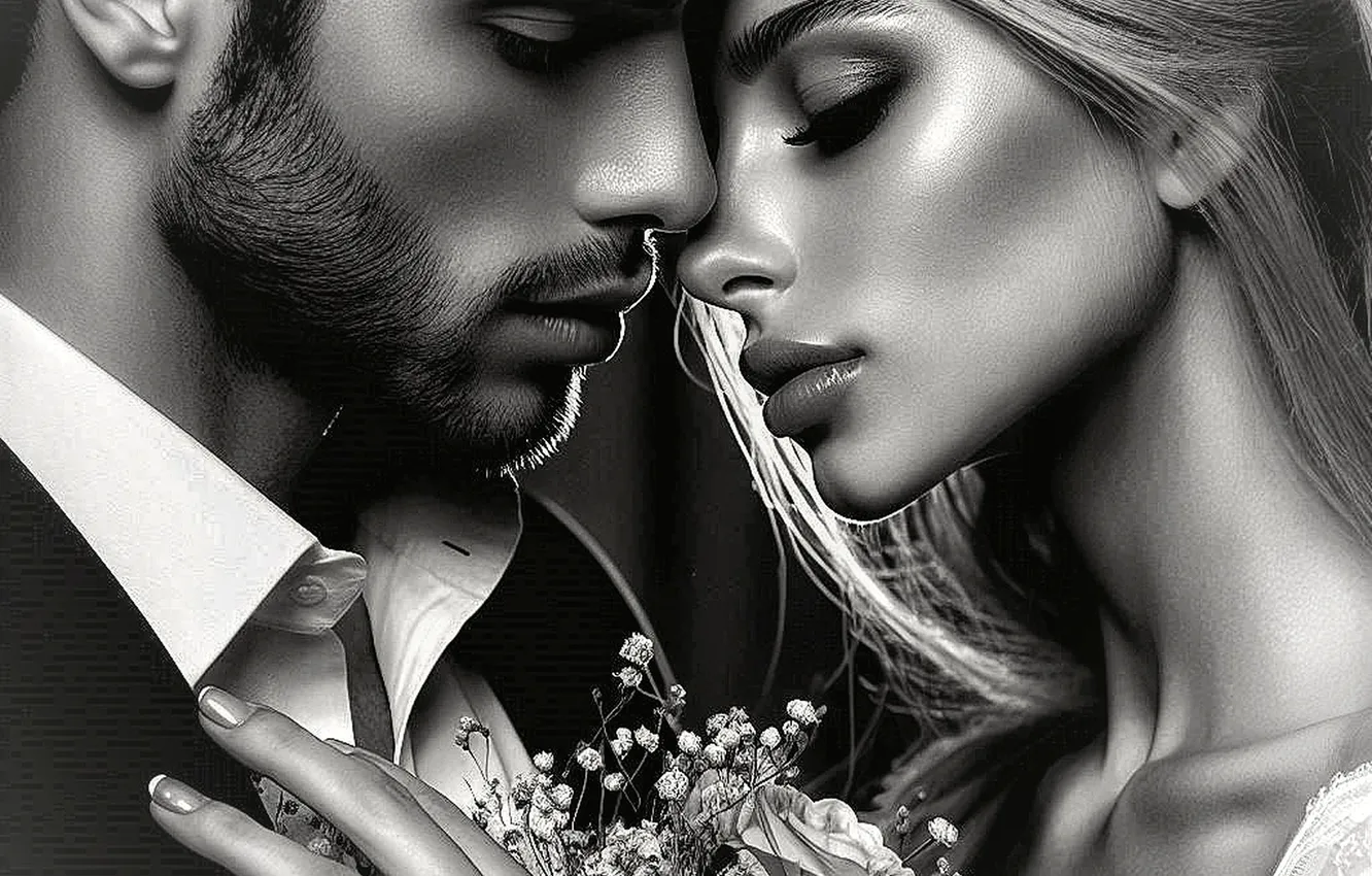 Photo wallpaper girl, male, guy, AI art, neural network