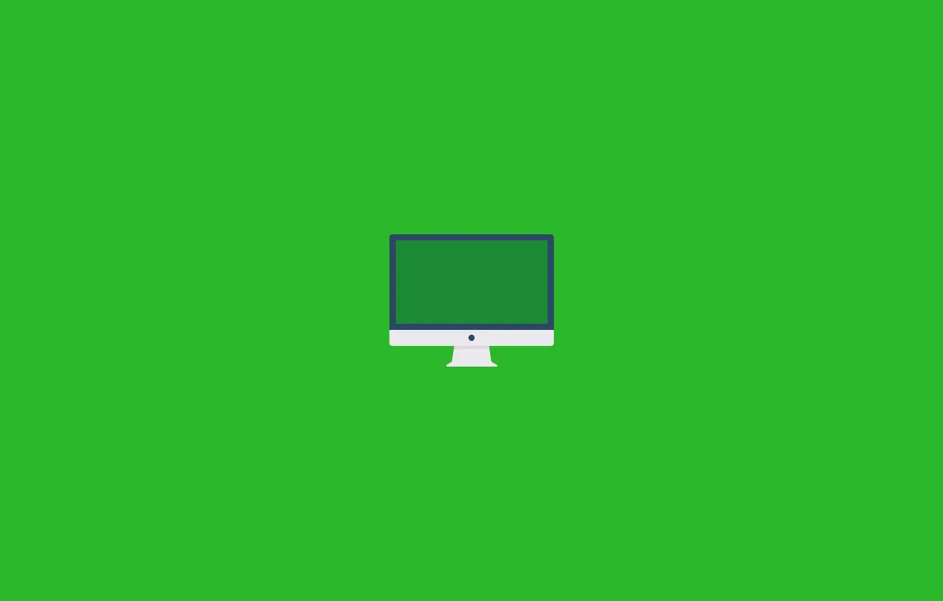 Photo wallpaper computer, background, green, color, Mac, apple, minimalism, logo