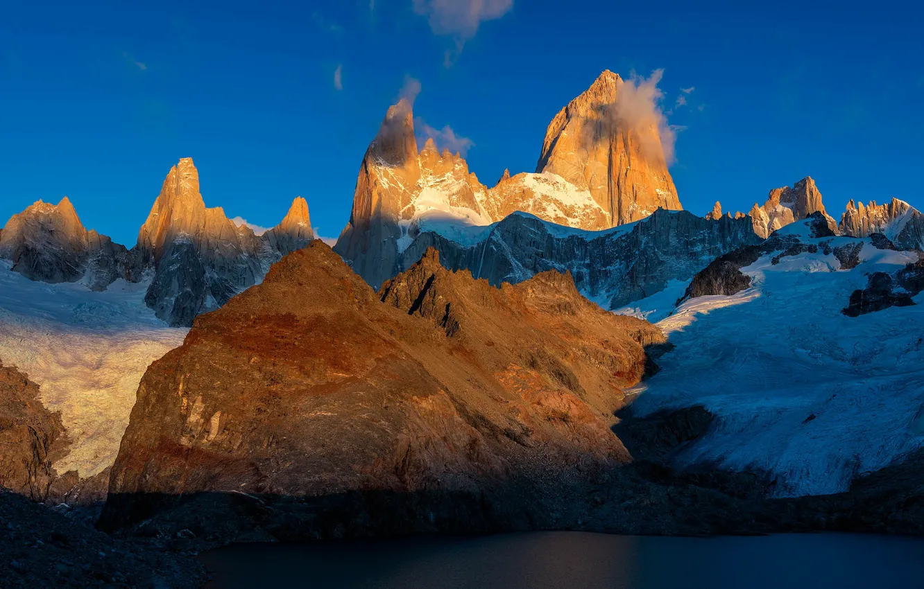 Photo wallpaper snow, mountains, top, peak, Argentina, Santa Cruz
