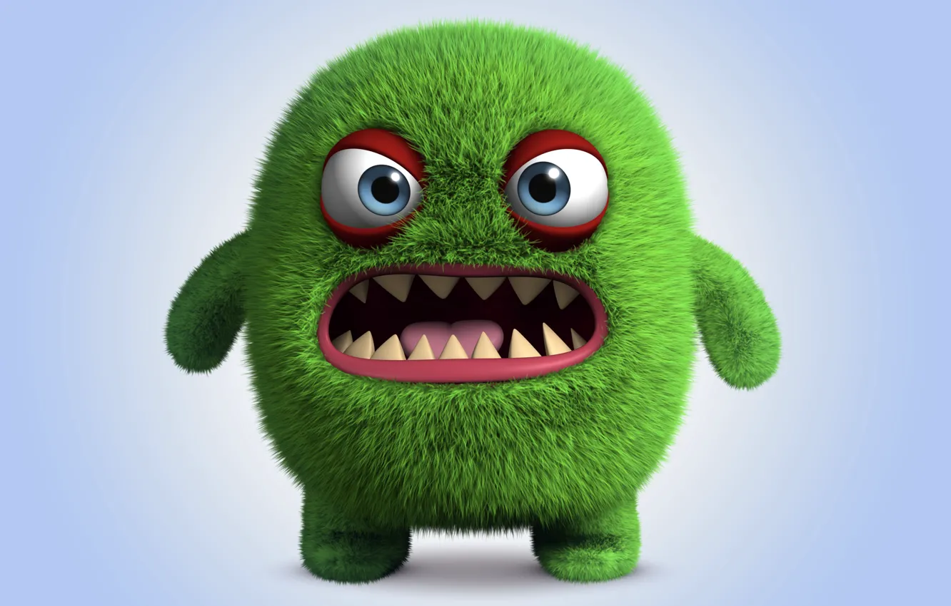 Photo wallpaper monster, monster, characters, cartoon, funny, cute, angry, fluffy