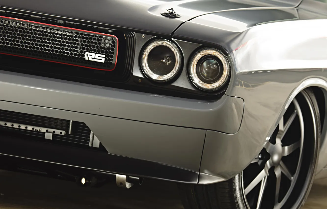 Photo wallpaper lights, tuning, Dodge, Challenger, muscle car, drives, Dodge, tuning